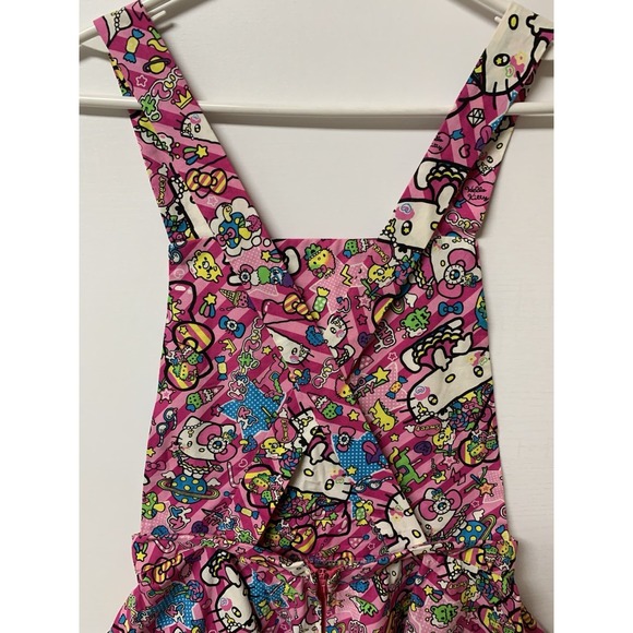 Hello Kitty Apron Womens Small Heart Lace Edge Bib Dress Handmade - Picture 7 of 13